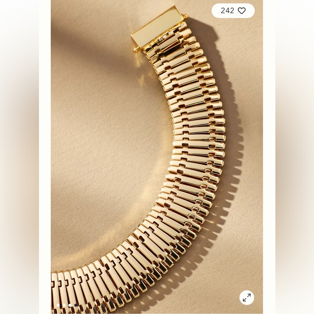 NEW Anthropologie Wide Snake Chain Bracelet - Picture 2 of 7